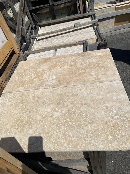 Ivory Cross Cut Travertine Tile Filled & Honed 1