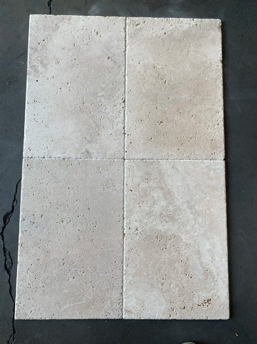 Ivory Cross Cut Travertine Tile Chiseled & Brushed 3