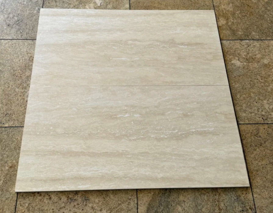 Ivory Vein Cut Travertine Tile Filled & Honed 1