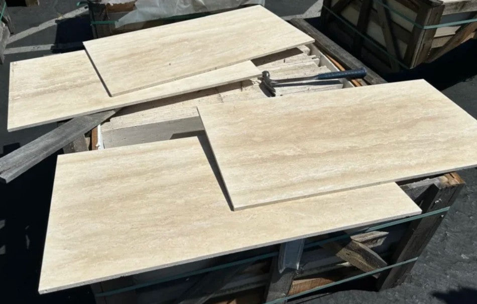 Ivory Vein Cut Travertine Tile Filled & Honed 3