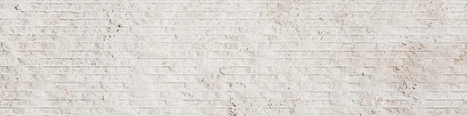 Ivory Raked Travertine Wall Panel - 6" x 24" x 5/8"