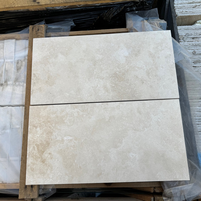 Ivory Cross Cut Travertine Tile Filled & Honed 1