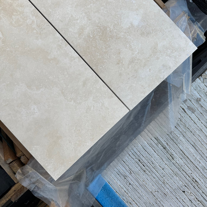 Ivory Cross Cut Travertine Tile Filled & Honed 3