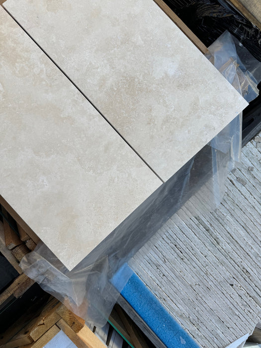 Ivory Cross Cut Travertine Tile Filled & Honed 3