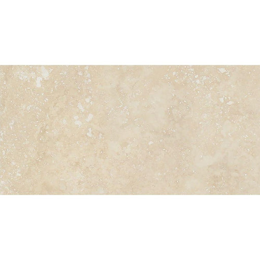 Full Tile Sample - Ivory Travertine Tile - 3" x 9" x 3/8" Filled & Honed