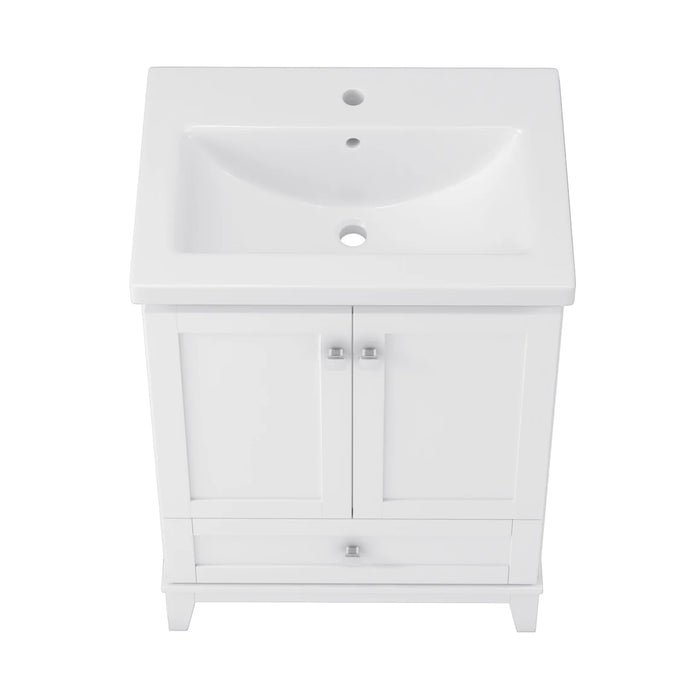 Jaxon Wood White Bathroom Vanity White 7