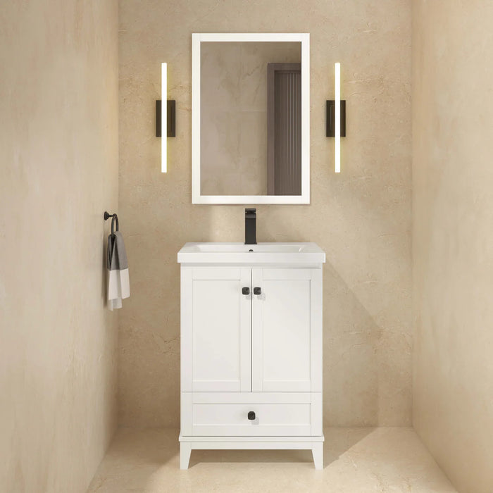 Jaxon Wood White Bathroom Mirror White 6