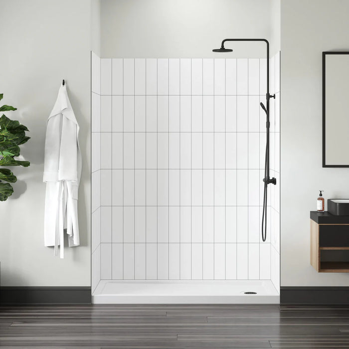 Jetcoat Core Composite Vertical White Subway Shower Wall Vertical White Subway 1