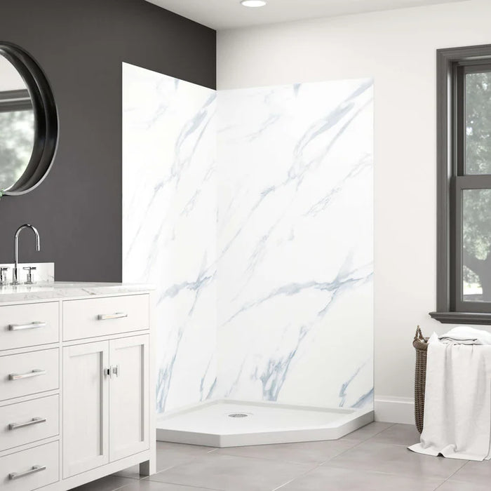 Jetcoat Flex Stone Composite Dark Polished Grey Marble Shower Wall Dark Polished Grey Marble 7