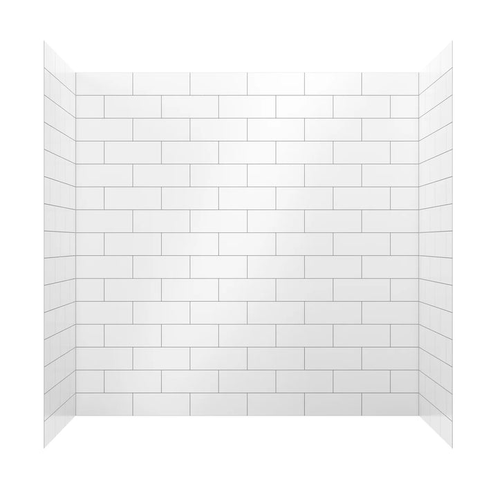 Jetcoat Flex Stone Composite White Subway Shower Wall White Subway 6