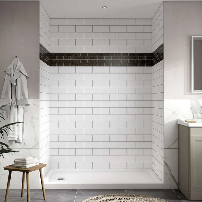 Jetcoat Flex Stone Composite Dark Polished Grey Marble Shower Wall Dark Polished Grey Marble 3