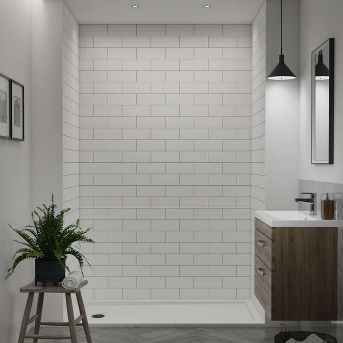 Jetcoat Flex Stone Composite White Subway Shower Wall White Subway 11