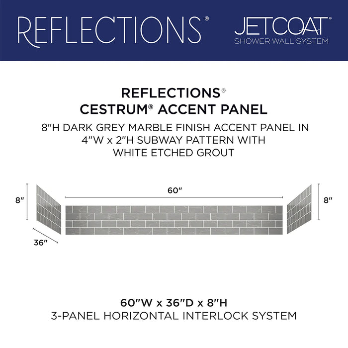 Jetcoat Core Composite Vertical White Subway Shower Wall Vertical White Subway 6