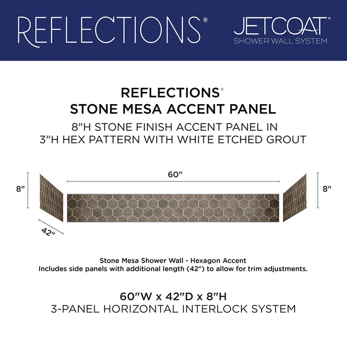 Jetcoat Reflection Mesa Stone Composite Shower Wall Stone Mesa 5