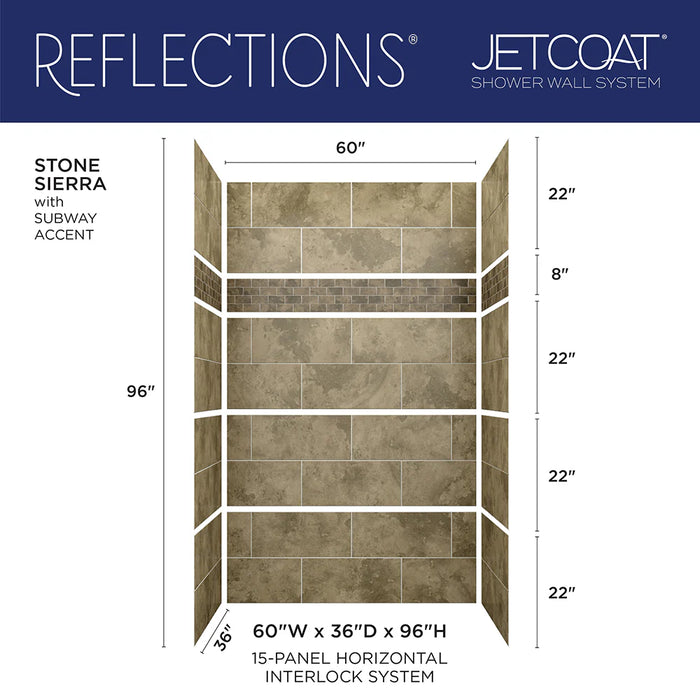 Jetcoat Reflection Composite Stone Sierra Shower Wall Stone Sierra 3