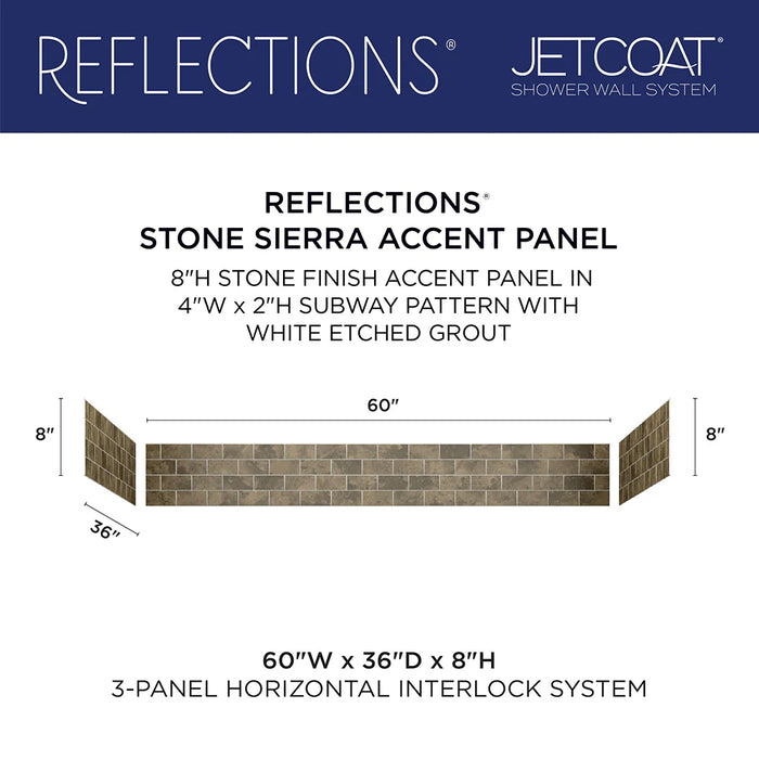 Jetcoat Reflection Composite Stone Sierra Shower Wall Stone Sierra 5