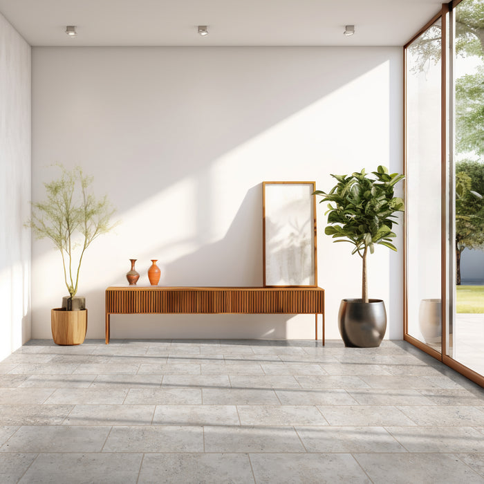 Jura Gray Limestone Tile Honed 4