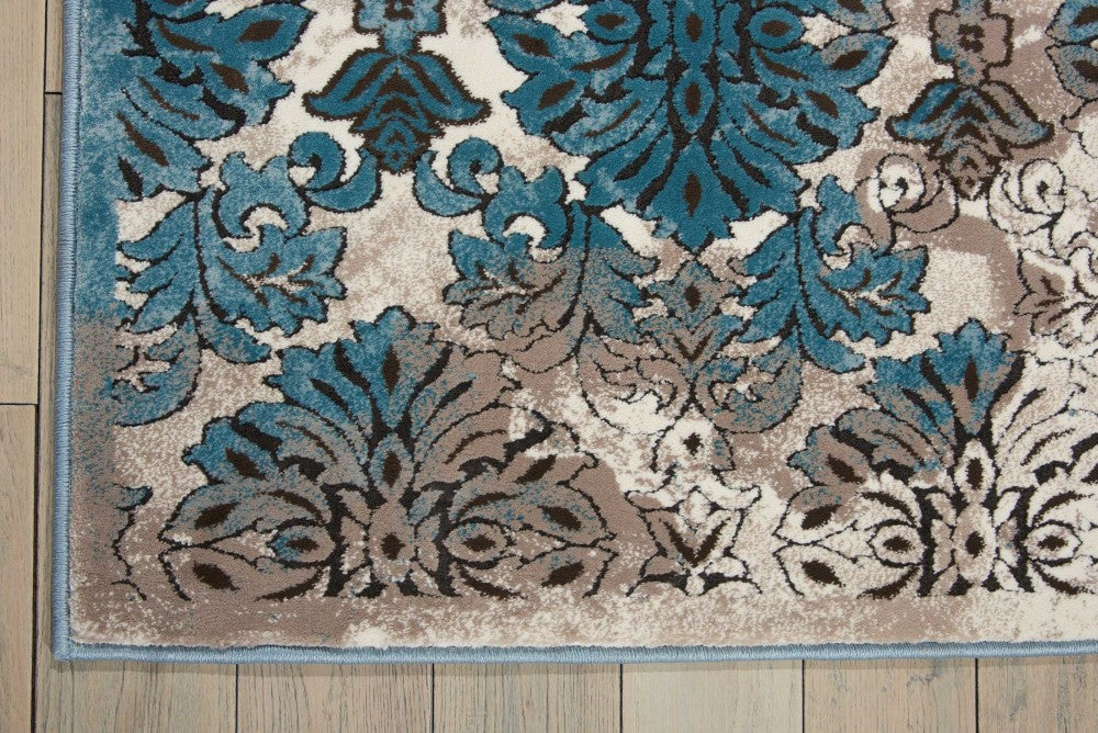 Karma Ivory Blue Polypropylene & Polyester IVBLU