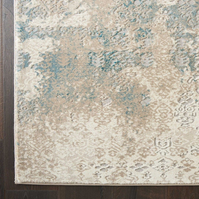 Karma Polypropylene & Polyester IVLTB Ivory Light Blue