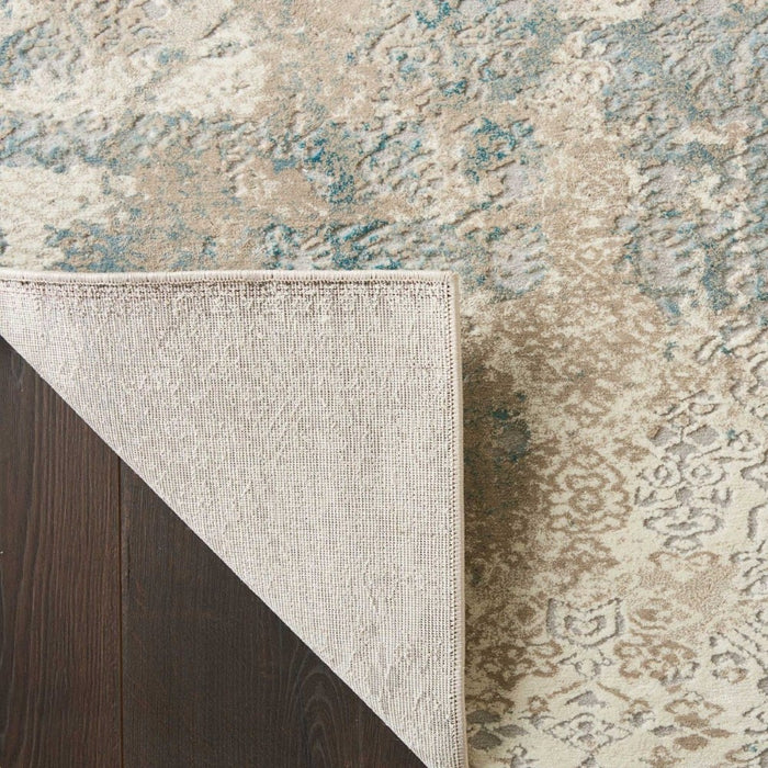 Karma Ivory Light Blue Polypropylene & Polyester IVLTB