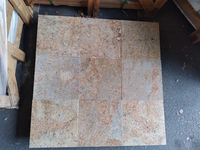 Kashmir Gold Granite Tile - 12" x 12" x 3/8" Polished