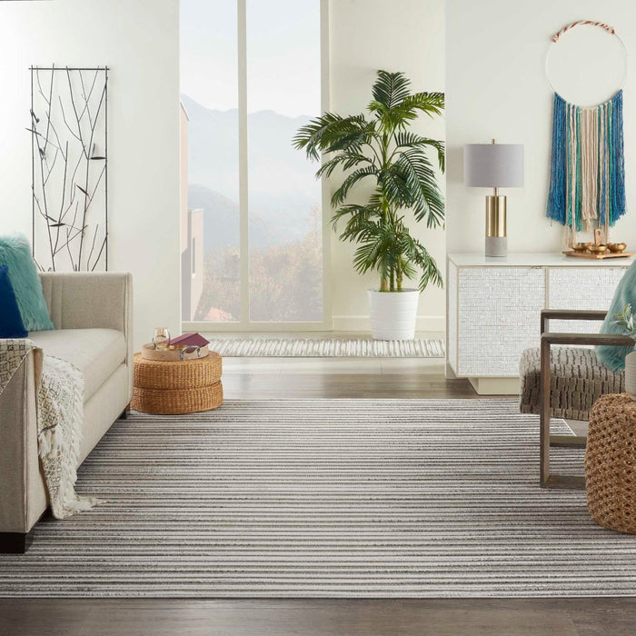 Key Largo Light Grey KLG01 Polypropylene & Polyester Contemporary Area Rug - 9 Ft x 12 Ft