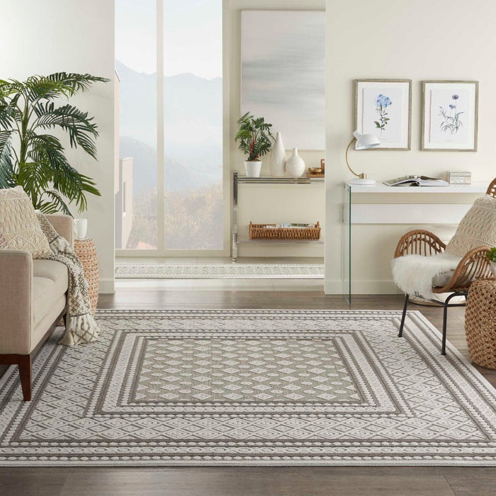 Key Largo Light Grey KLG02 Polypropylene & Polyester Modern Area Rug - 8 Ft x 10 Ft