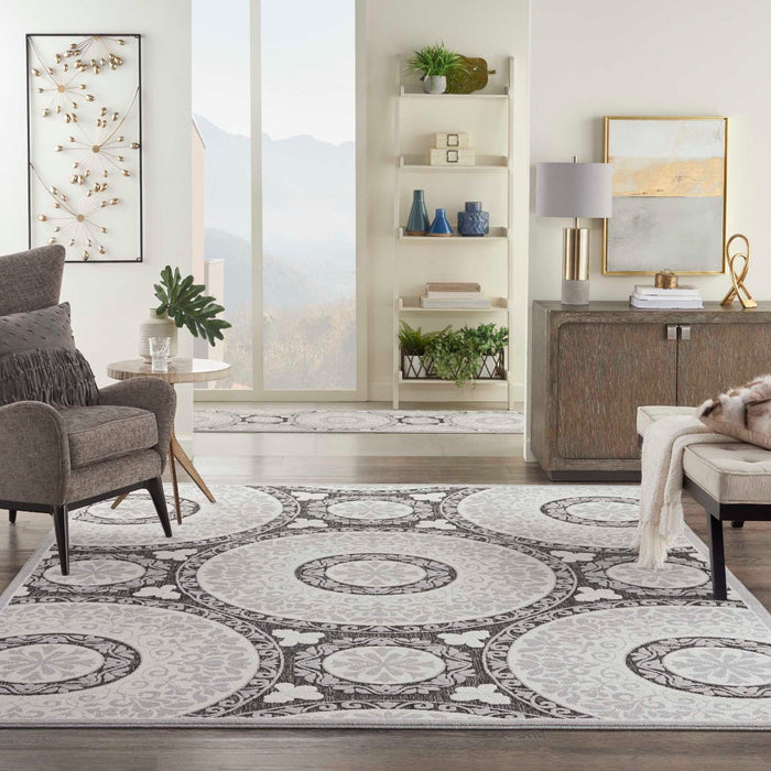 Key Largo Grey KLG03 Polypropylene & Polyester Contemporary Area Rug - 5 Ft x 7 Ft
