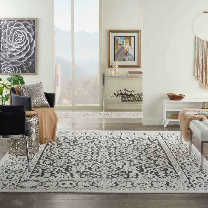 Key Largo Dark Grey KLG04 Polypropylene & Polyester Persian Area Rug - 8 Ft Runner