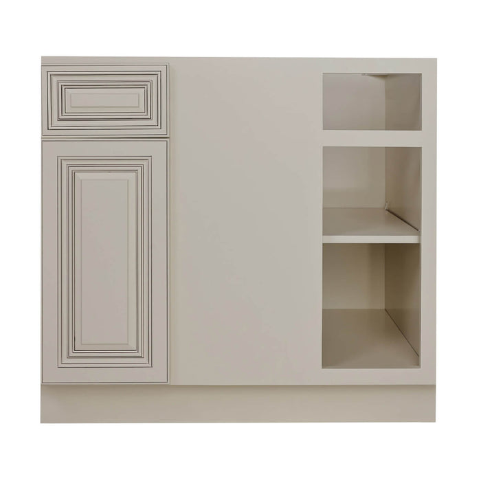 Antique White Wood Corner Blind Base Cabinet 1