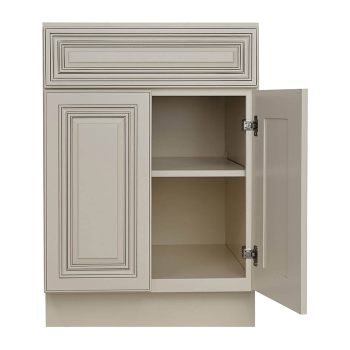 Antique White Wood Base Cabinet 1