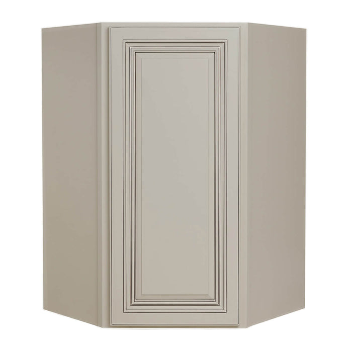 Antique White Wood Diagonal Corner Wall Cabinet 1