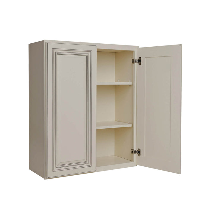 Antique White Wood Wall Cabinet 1