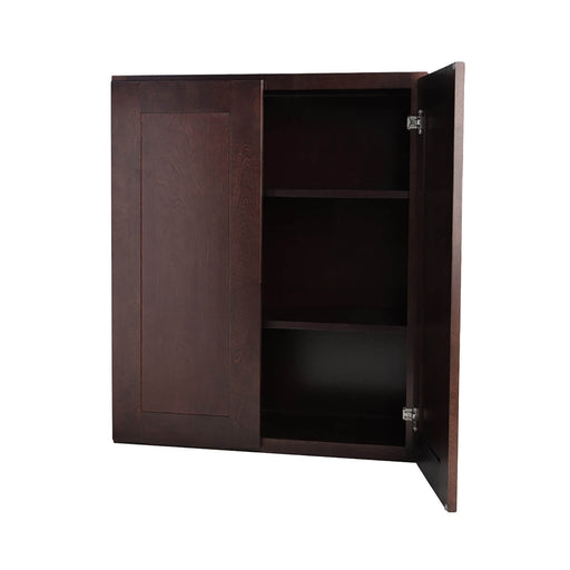 Beech Espresso Wood Wall Cabinet 1