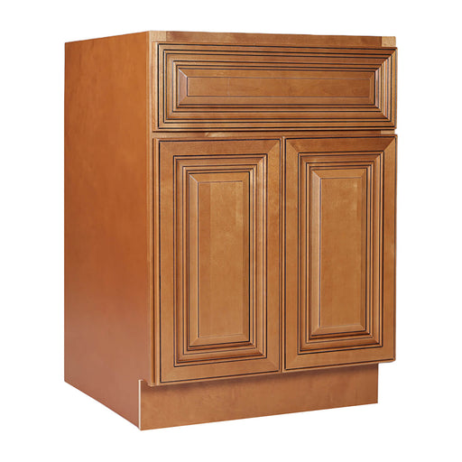 Coffee Glaze Wood Sink Base Cabinet 1