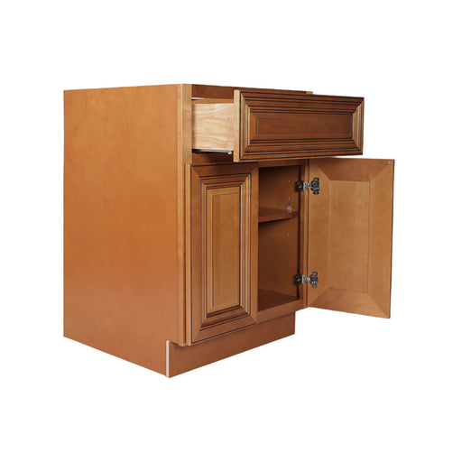 Coffee Glaze Wood Base Cabinet 1