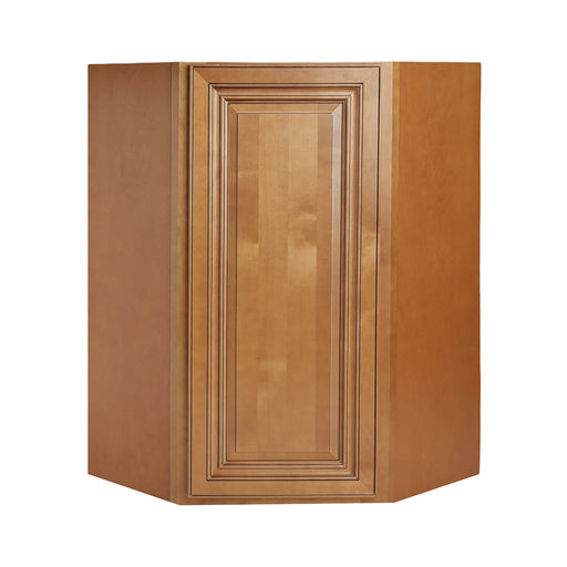 Coffee Glaze Wood Diagonal Corner Wall Cabinet 1