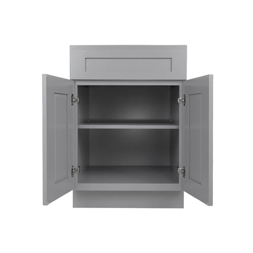 Gray Shaker Wood Base Cabinet 1