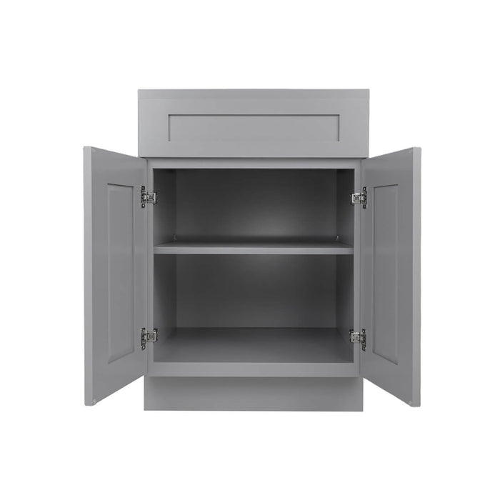 Gray Shaker Wood Base Cabinet 1