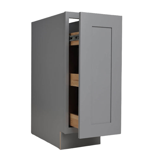 Gray Shaker Wood Pull Out Base Cabinet 1