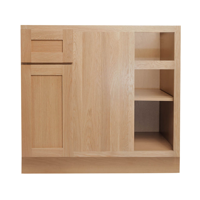 White Oak Wood Corner Blind Base Cabinet 1