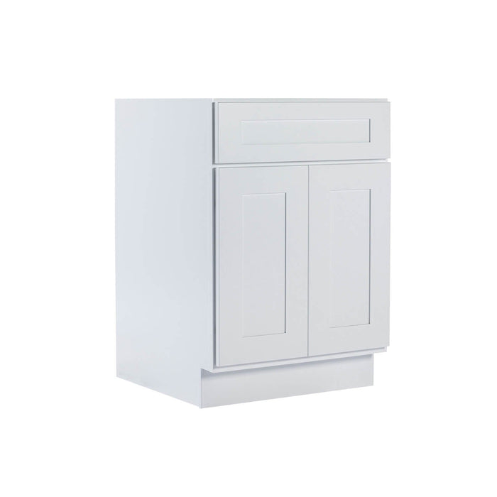 Shaker White Wood Sink Base Cabinet 1