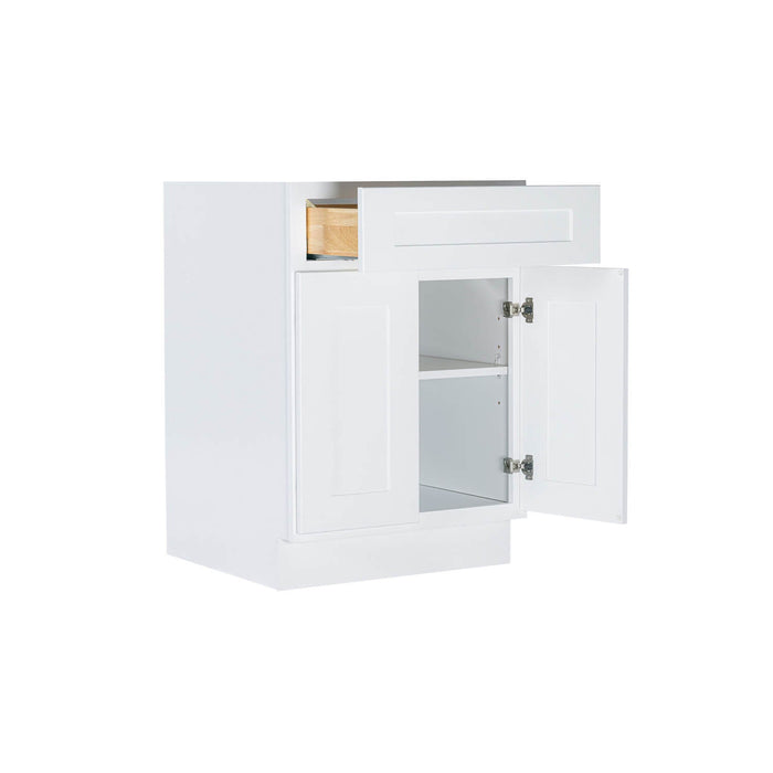White Shaker Wood Base Cabinet 1