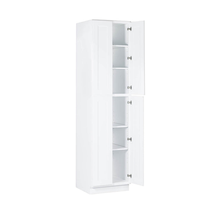Shaker White Wood Pantry Cabinet 1