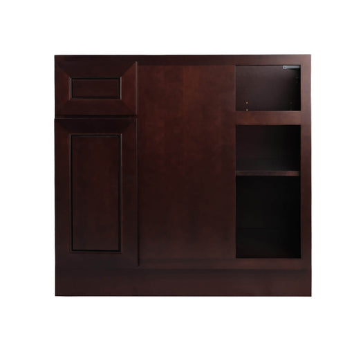 Chocolate Mahogany Wood Corner Blind Base Cabinet 1