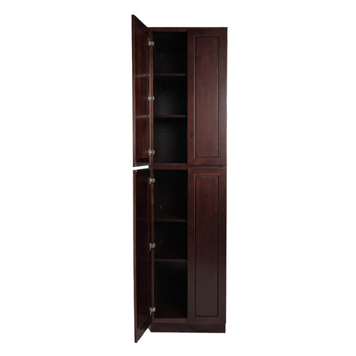 Chocolate Mahogany Wood Pantry Cabinet 1