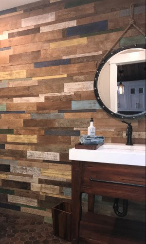 Rimba Wood Natural Painted Tile Distressed 2
