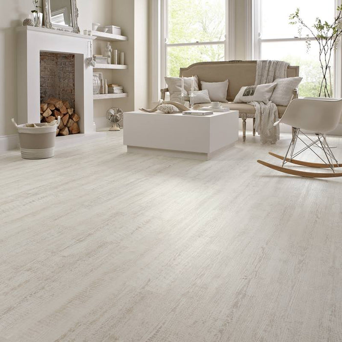 Vinyl White Painted Pine Vinyl Tile Textured 3
