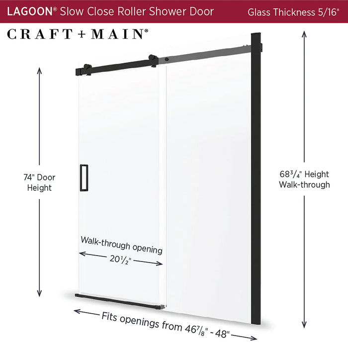 Lagoon Glass & Aluminum Matte Black Shower Door Matte Black 2