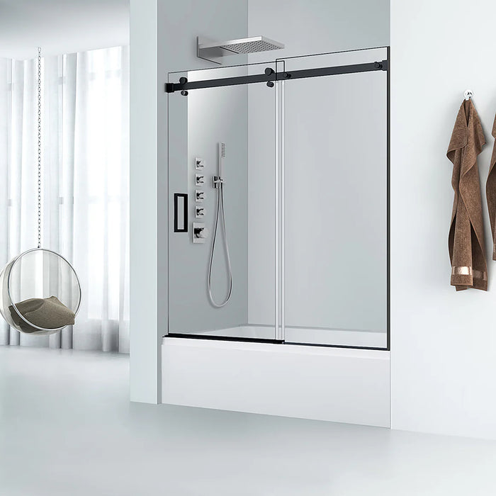 Lagoon Glass & Aluminum Matte Black Shower Door Matte Black 4